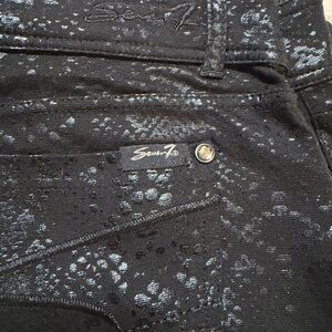 Seven7 Black Skinny pants with Metallic Silver Spot Print